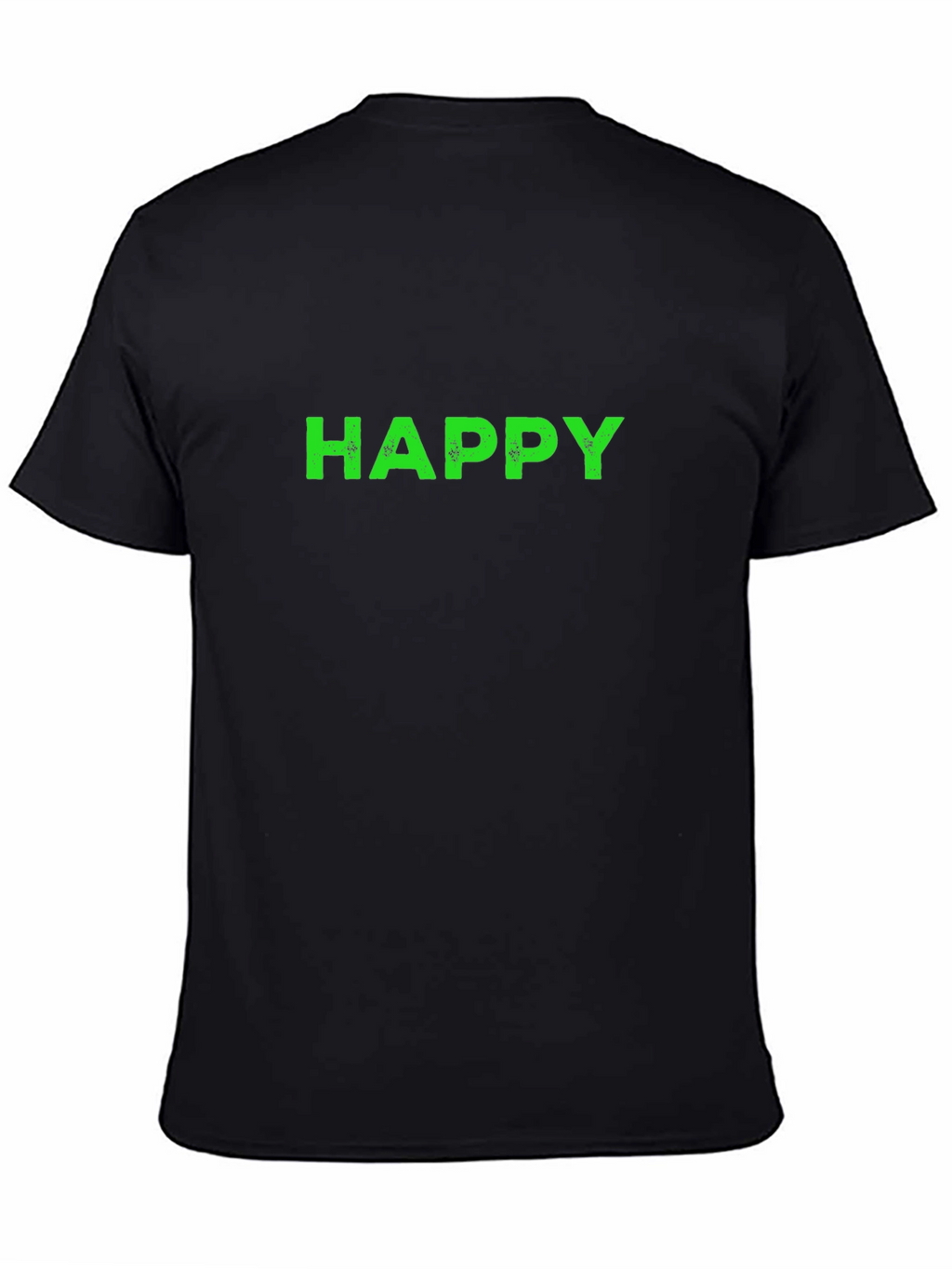 Mens Black T-Shirt with HAPPY Print