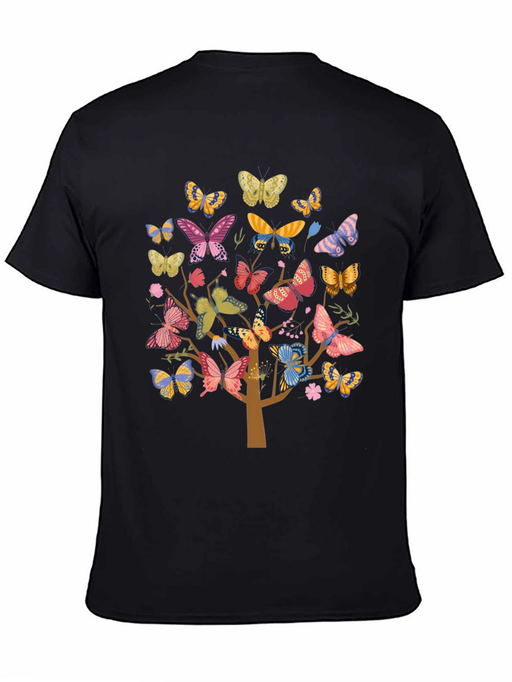 Butterfly Tree Graphic Tee - Black Cotton Blend