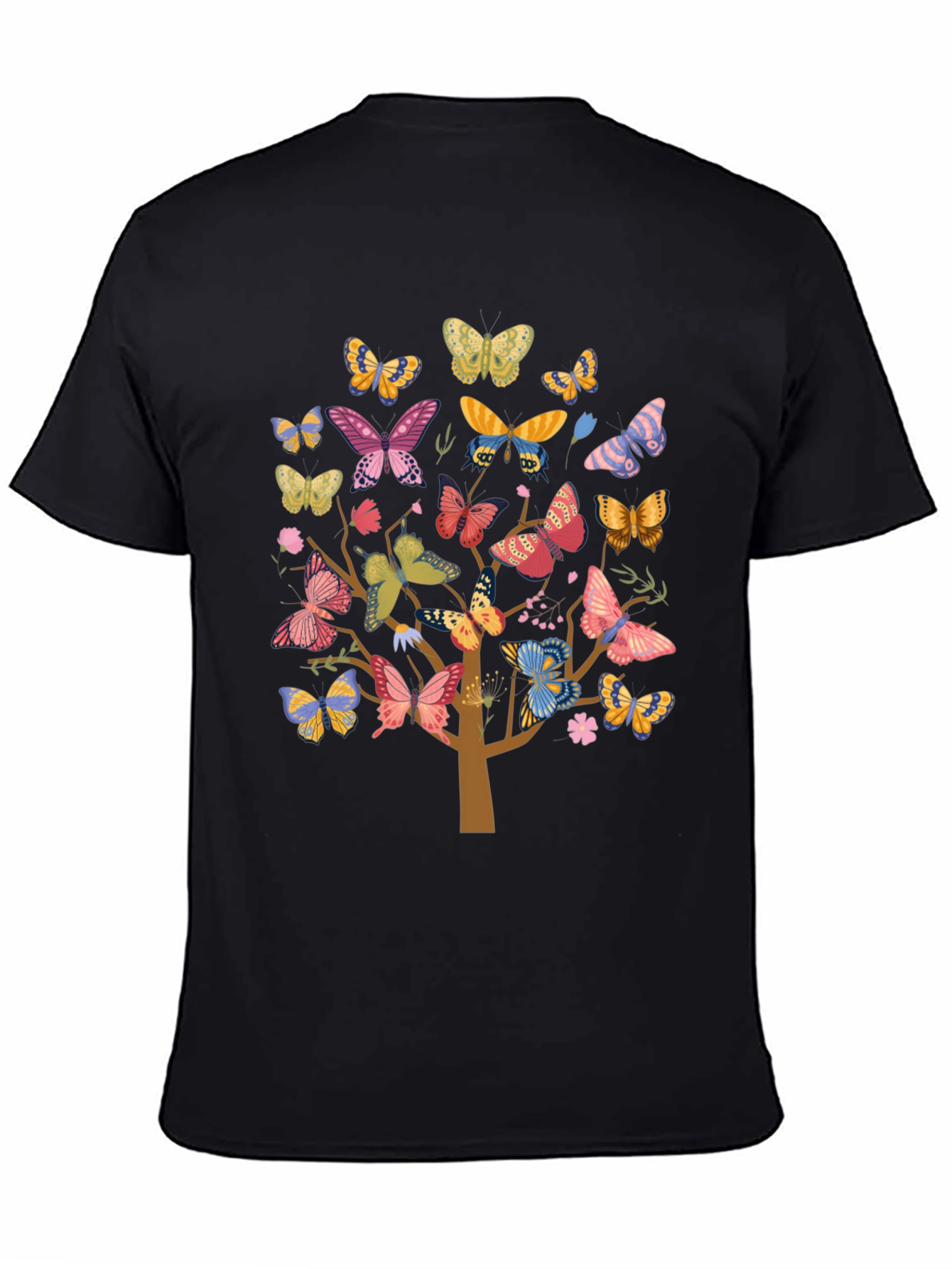 Butterfly Tree Graphic Tee - Black Cotton Blend