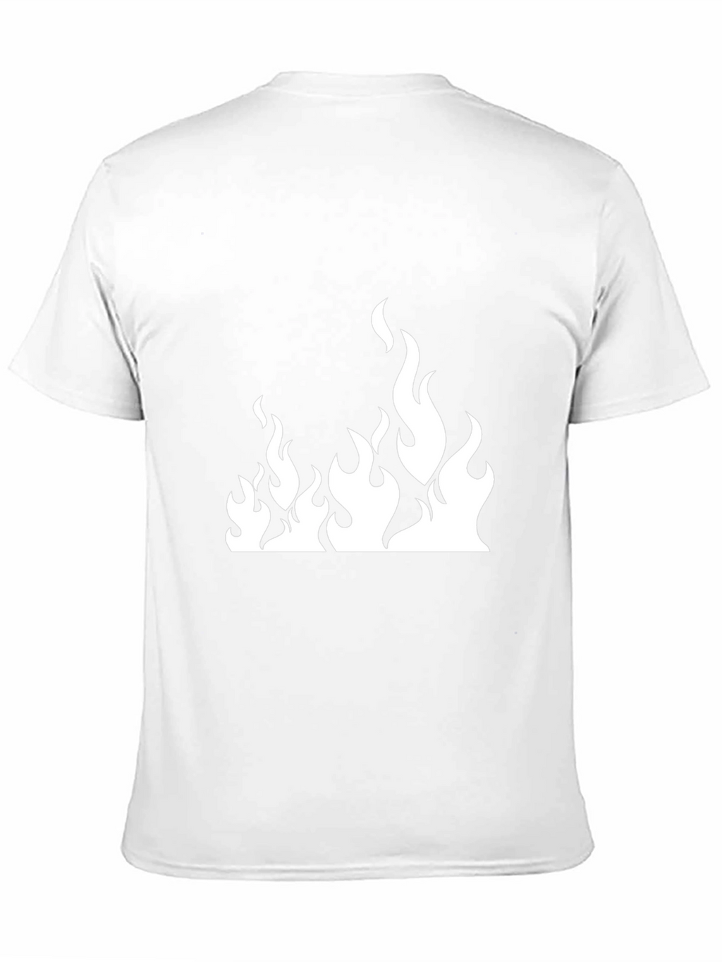 Black T-Shirt with White Flame Graphic