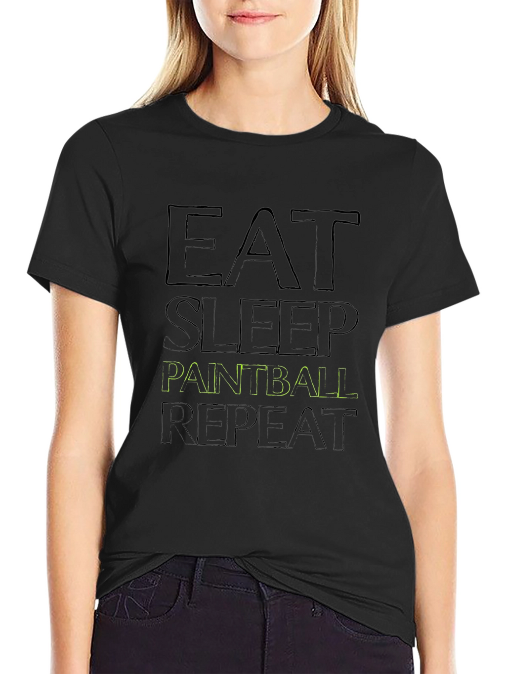 Eat Sleep Paintball Repeat Black T-Shirt