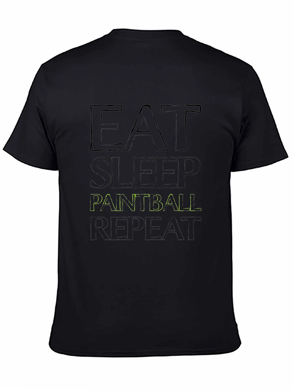 Eat Sleep Paintball Repeat Black T-Shirt