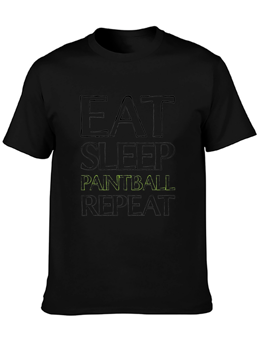 Eat Sleep Paintball Repeat Black T-Shirt