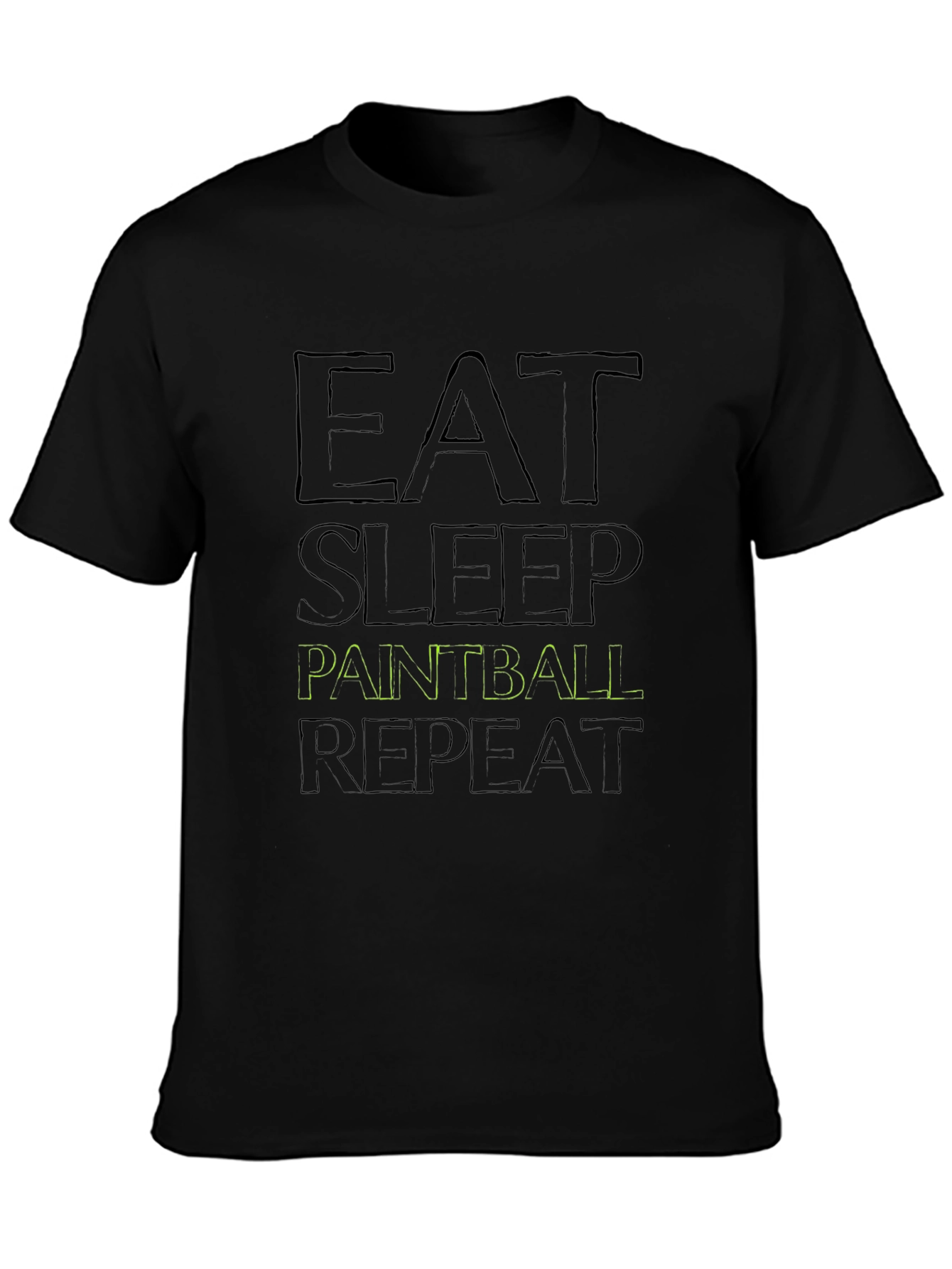 Eat Sleep Paintball Repeat Black T-Shirt