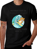 Surf Cat T-Shirt - Ocean Waves Graphic Tee
