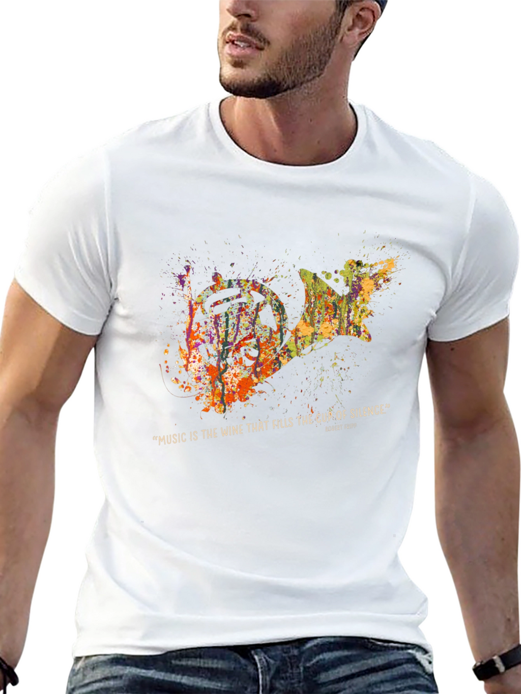 Abstract French Horn Music T-Shirt