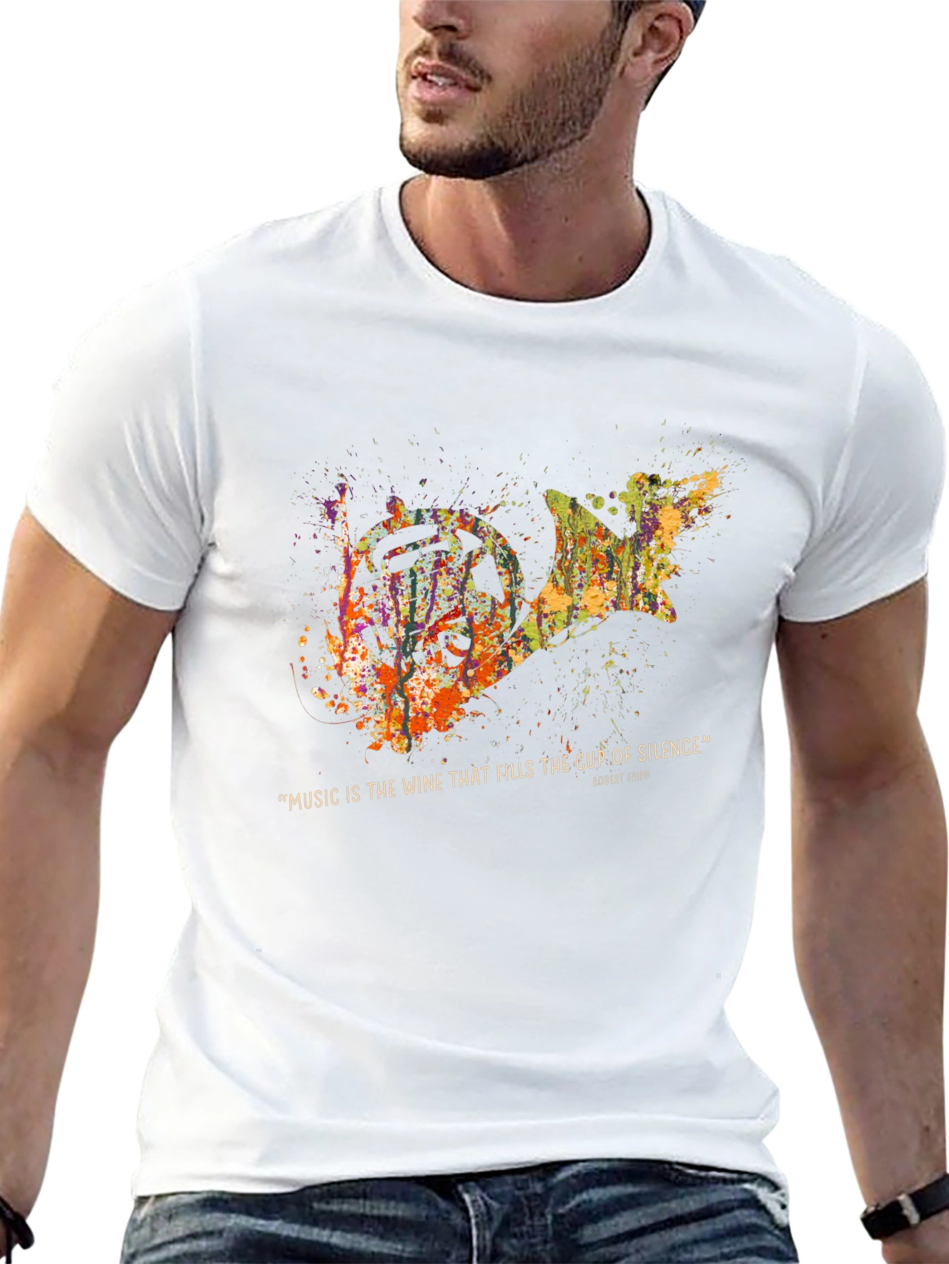 Abstract French Horn Music T-Shirt