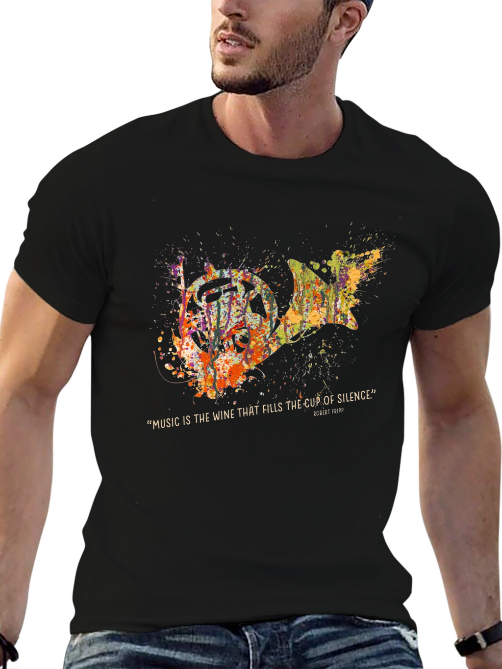 Abstract French Horn Music T-Shirt