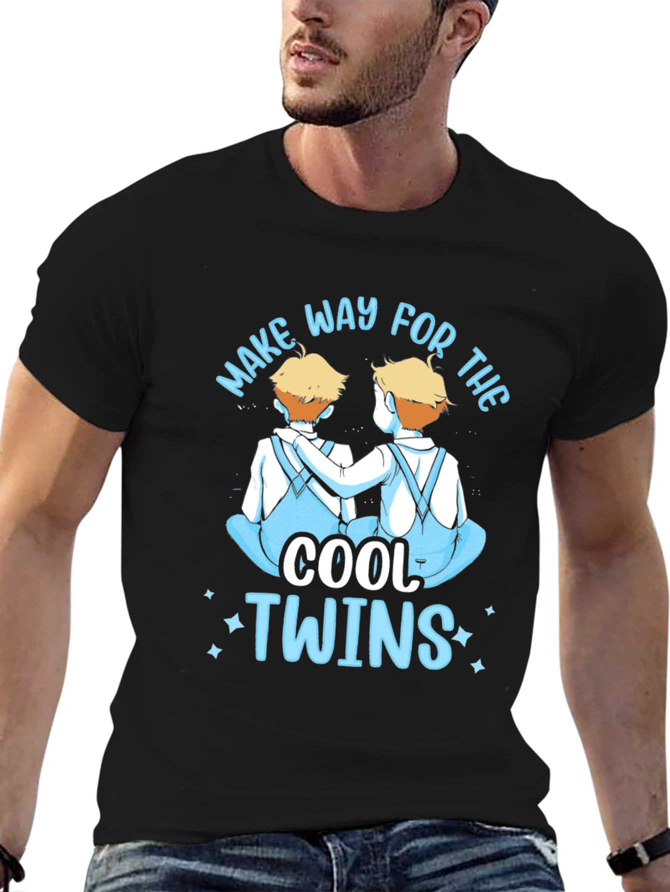 Cool Twins Graphic Tee - Black Unisex T-Shirt