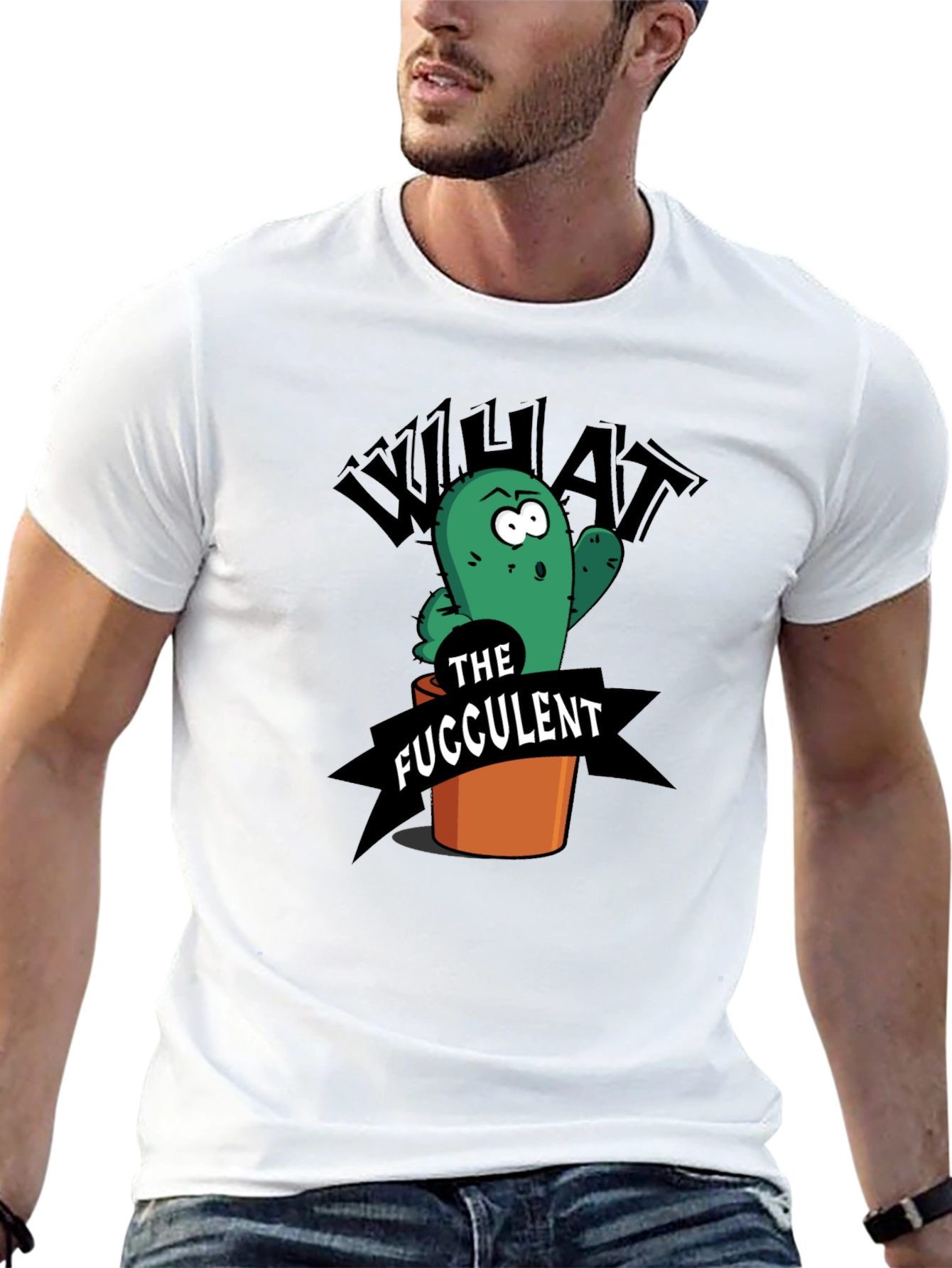 What the Fucculent Funny Cactus Graphic T-Shirt