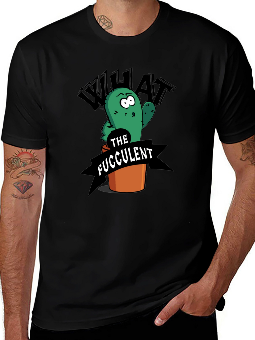 What the Fucculent Funny Cactus Graphic T-Shirt