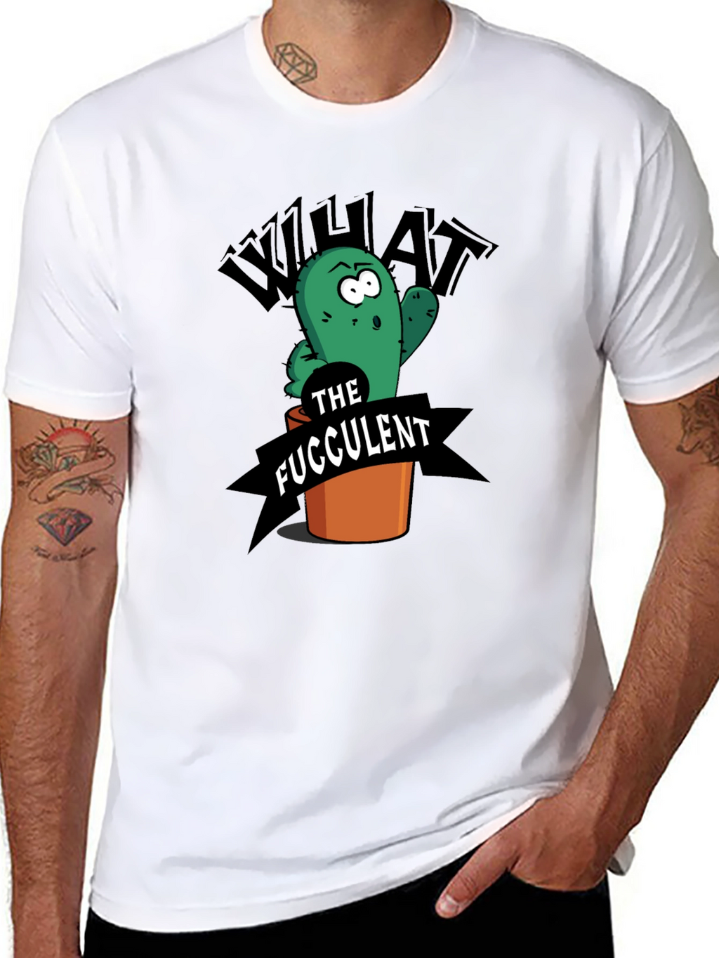 What the Fucculent Funny Cactus Graphic T-Shirt