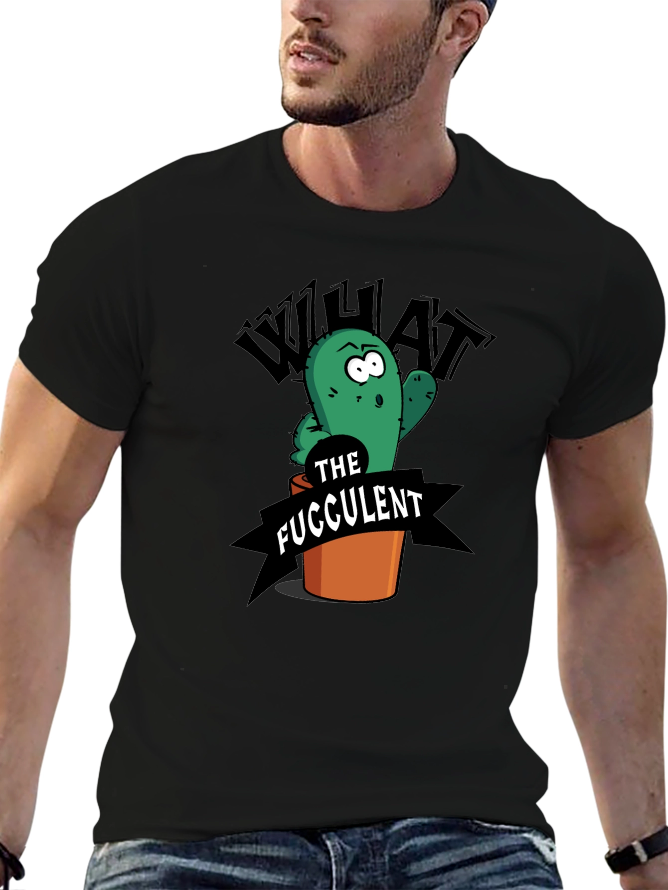 What the Fucculent Funny Cactus Graphic T-Shirt