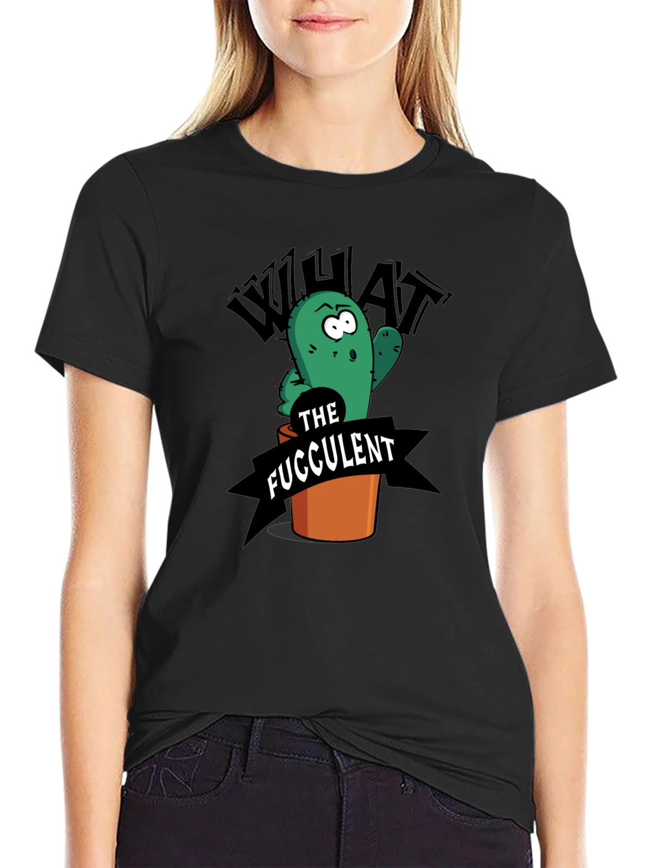 What the Fucculent Funny Cactus Graphic T-Shirt