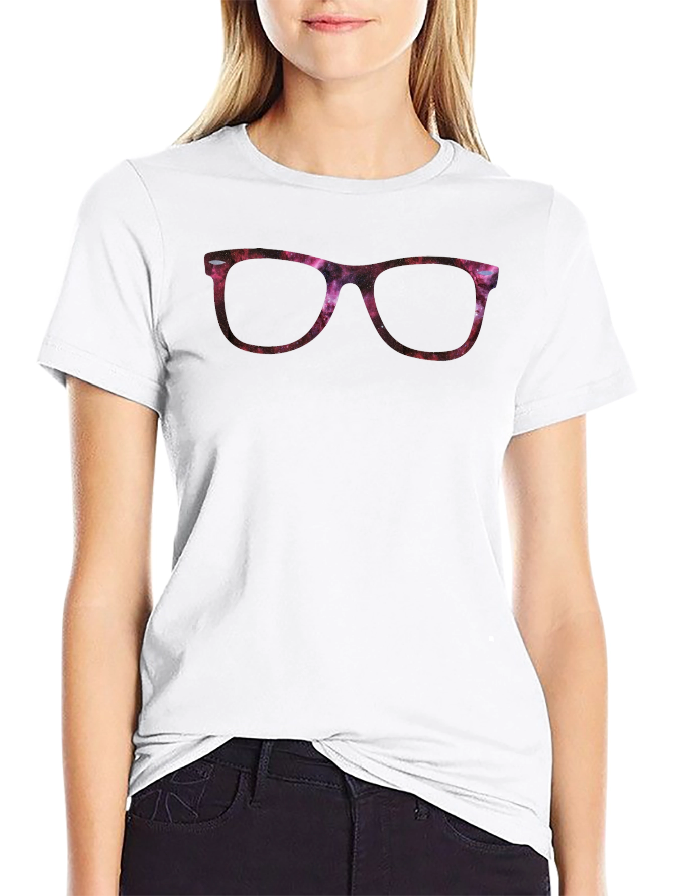 Galaxy Glasses Graphic Tee - Cool Cosmic Design