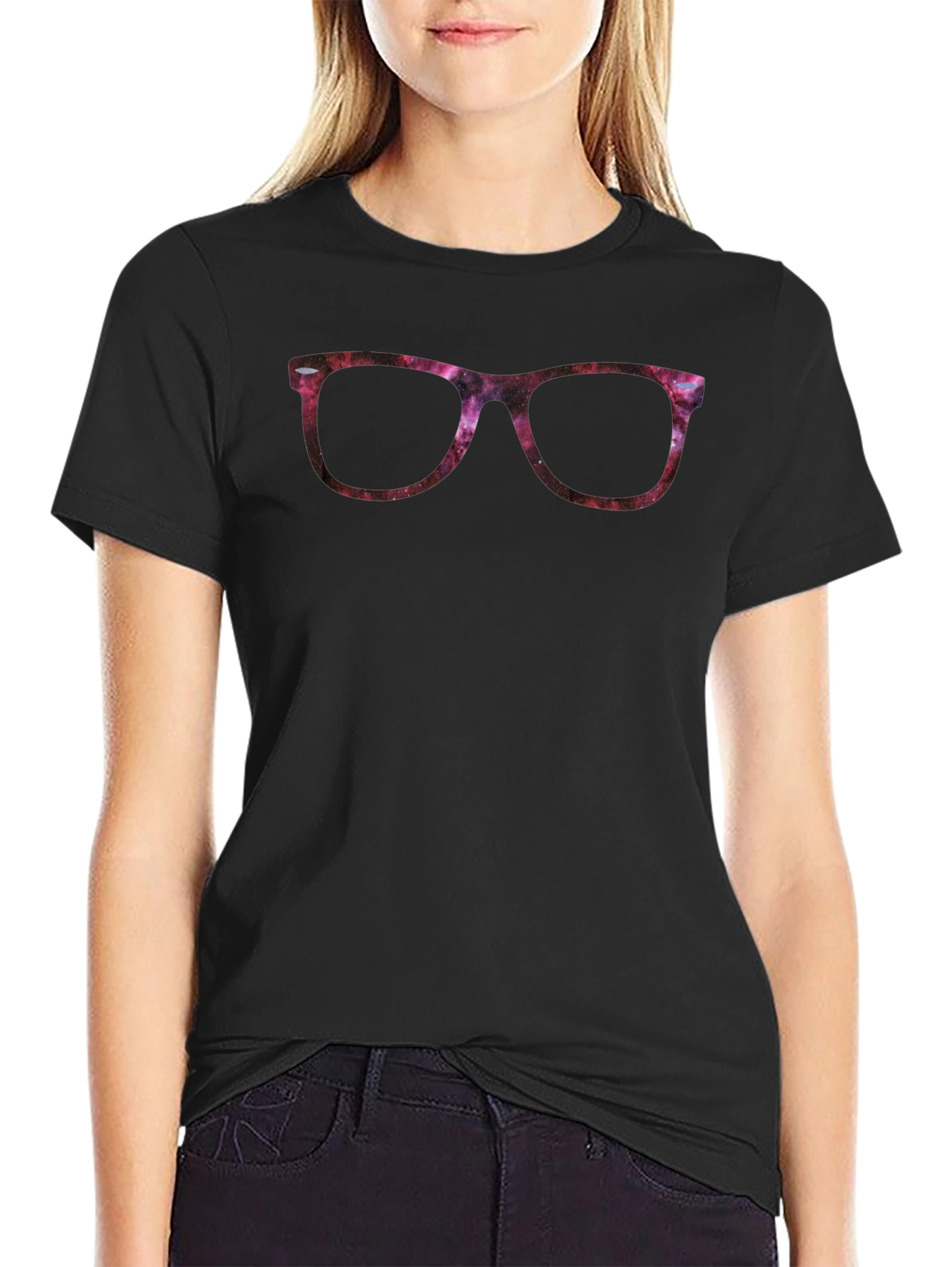 Galaxy Glasses Graphic Tee - Cool Cosmic Design