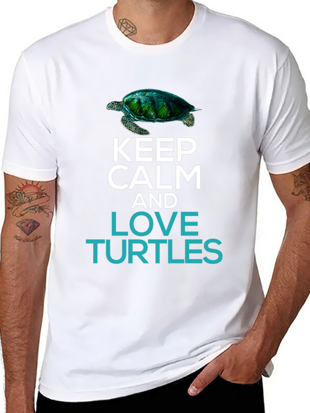 Keep Calm & Love Turtles Graphic T-Shirt