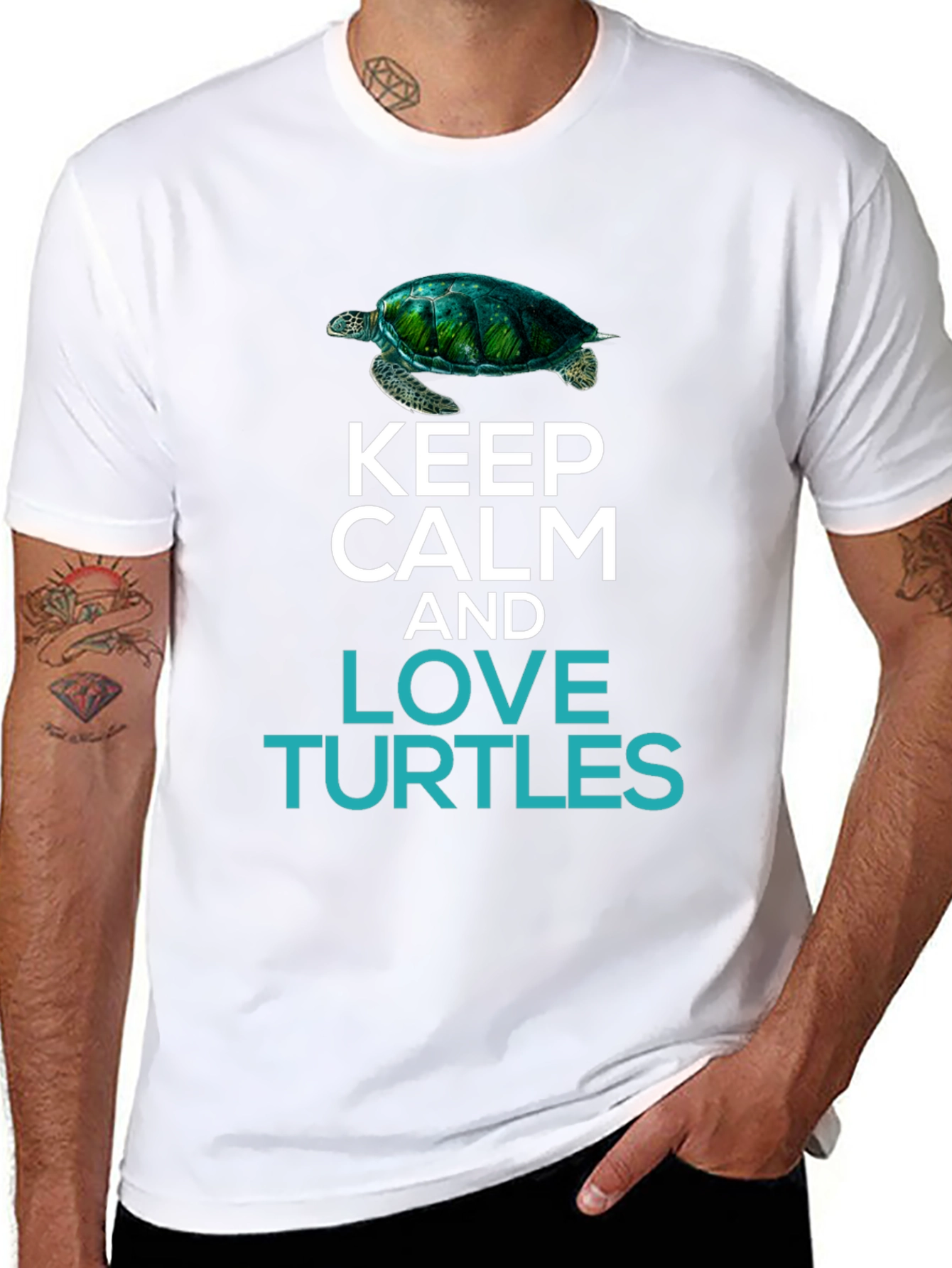 Keep Calm & Love Turtles Graphic T-Shirt