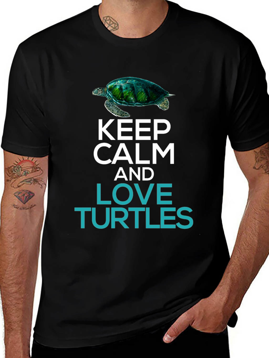 Keep Calm & Love Turtles Graphic T-Shirt