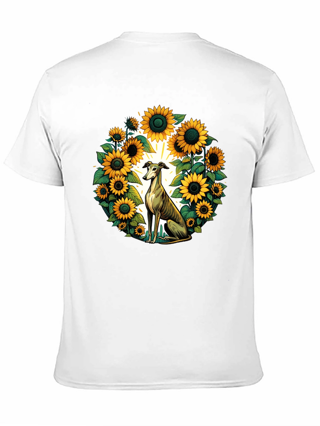 Sunflower Greyhound Tee - Unique Graphic T-Shirt