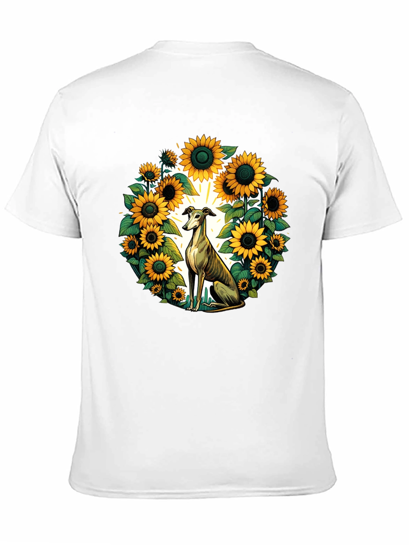 Sunflower Greyhound Tee - Unique Graphic T-Shirt