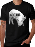 Sentient Pig Graphic Tee - Vegan Activism Shirt