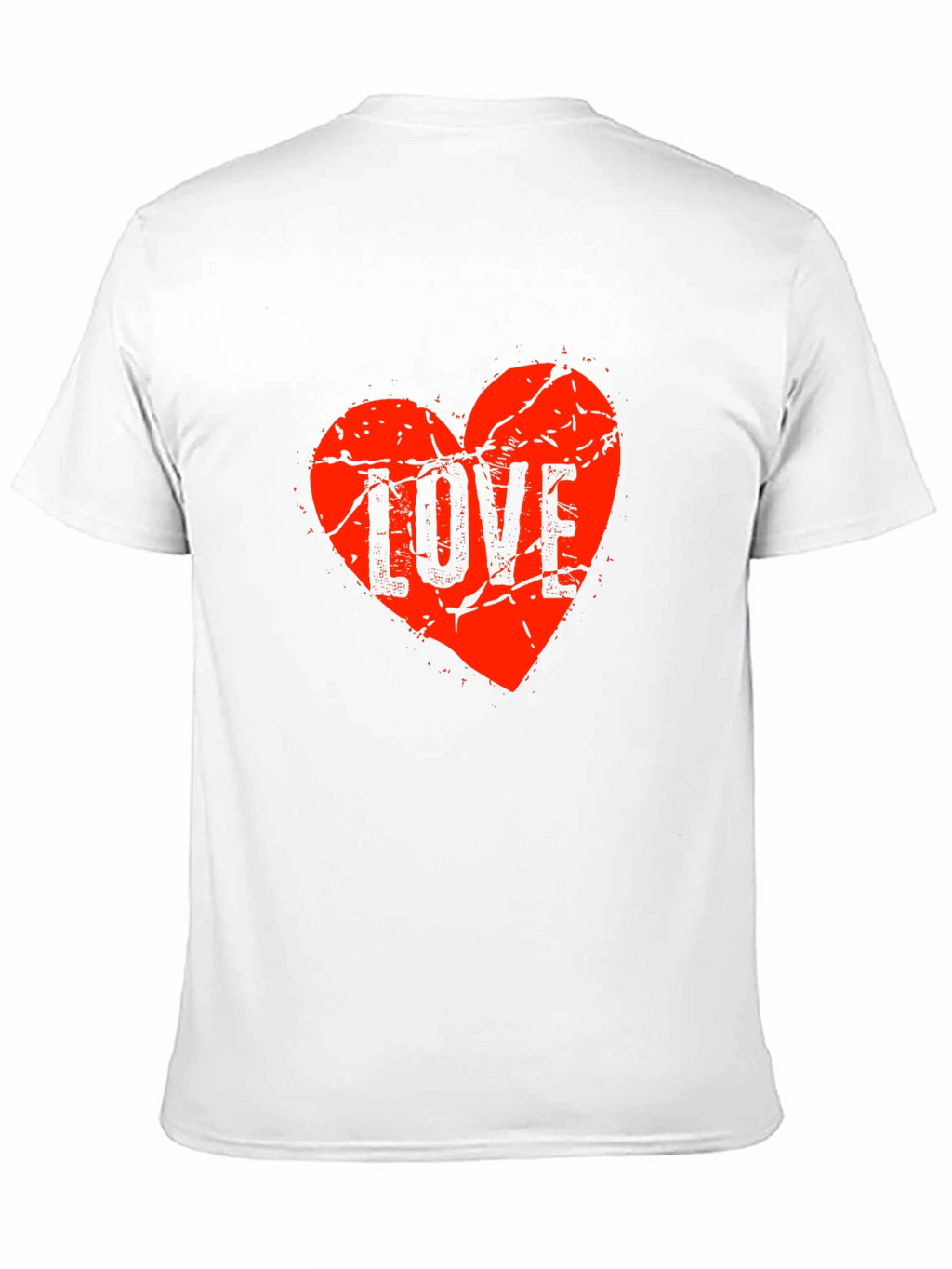 Distressed Love Heart Graphic Tee - Black