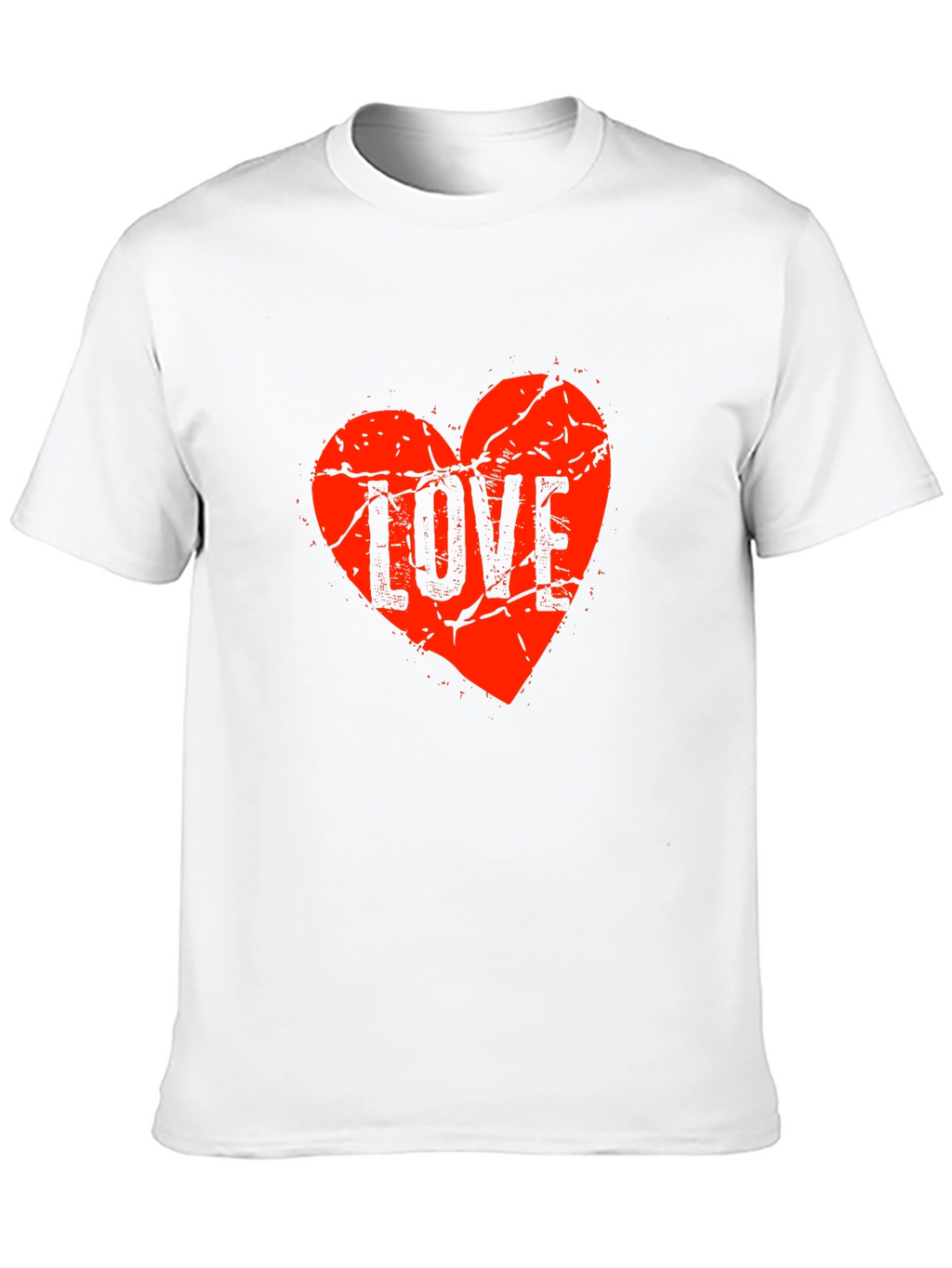 Distressed Love Heart Graphic Tee - Black