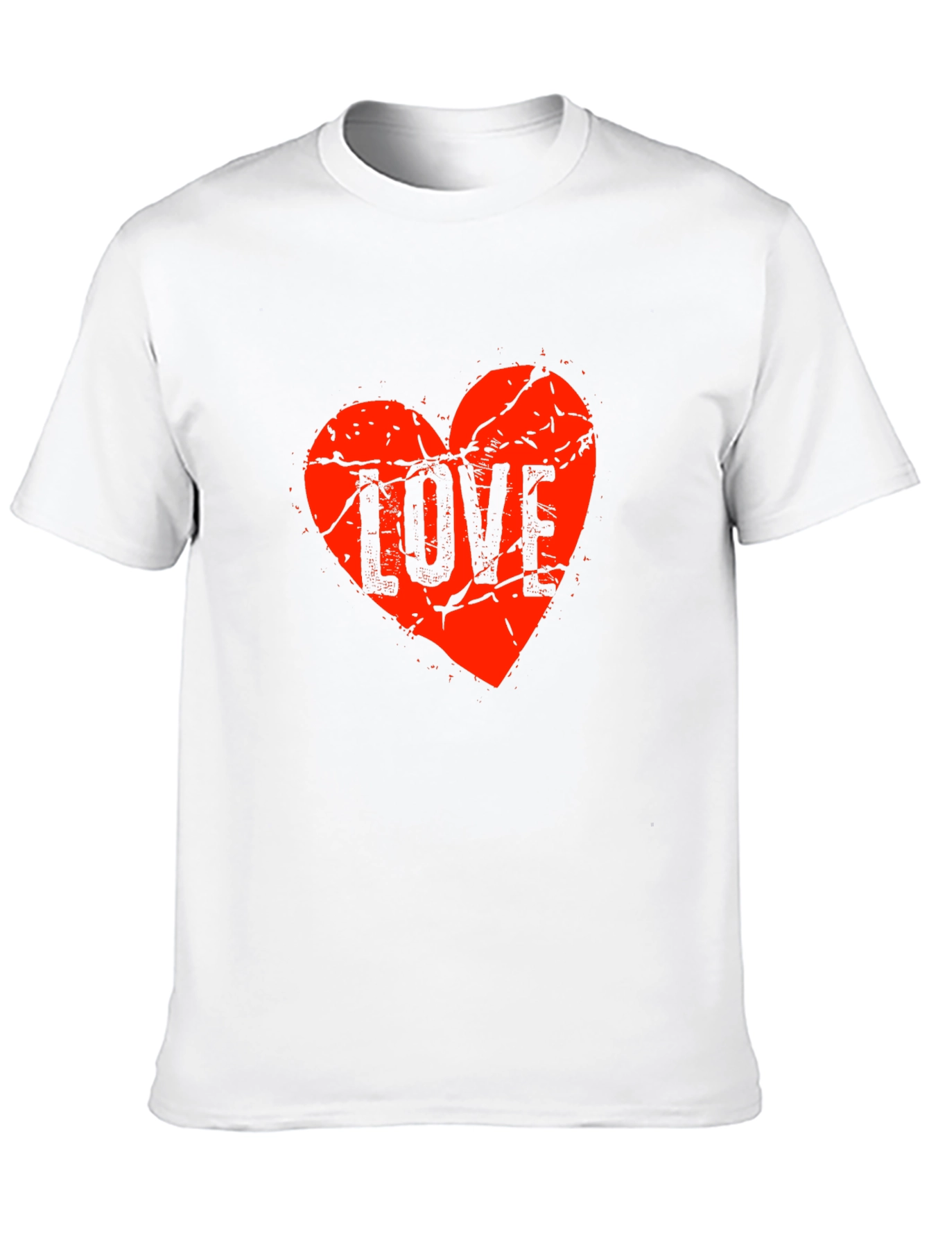Distressed Love Heart Graphic Tee - Black