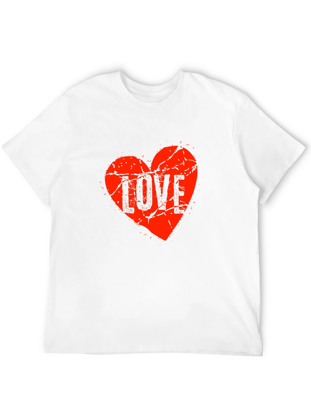 Distressed Love Heart Graphic Tee - Black