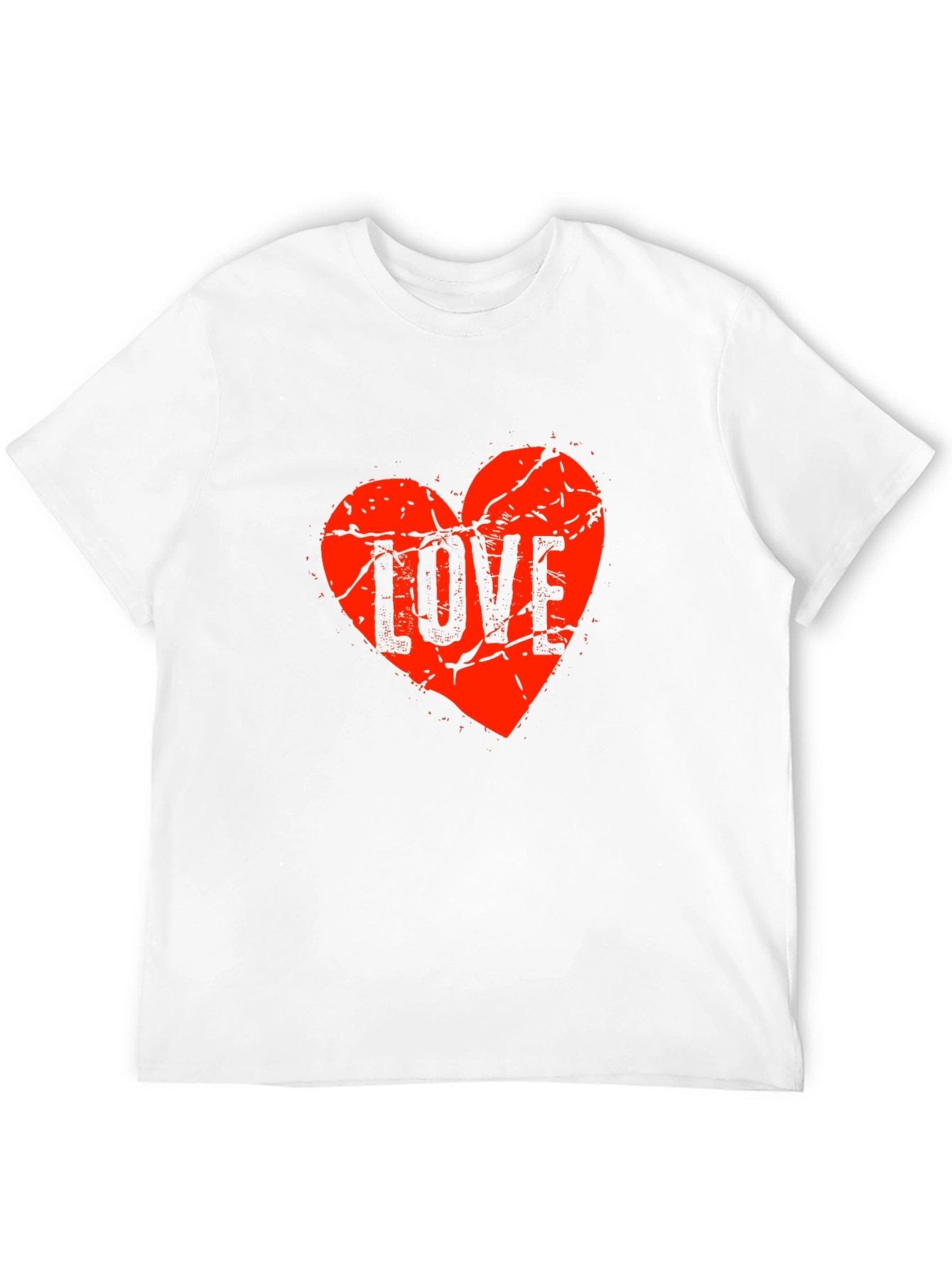 Distressed Love Heart Graphic Tee - Black