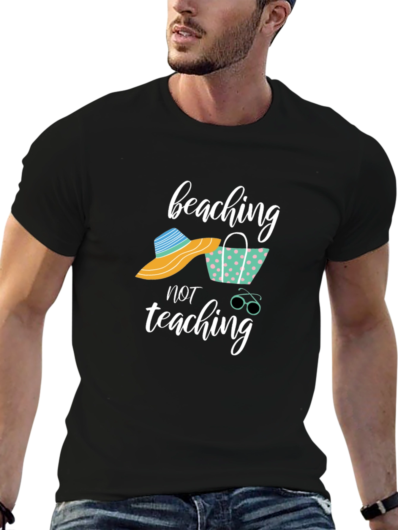 Beaching Not Teaching Graphic T-Shirt