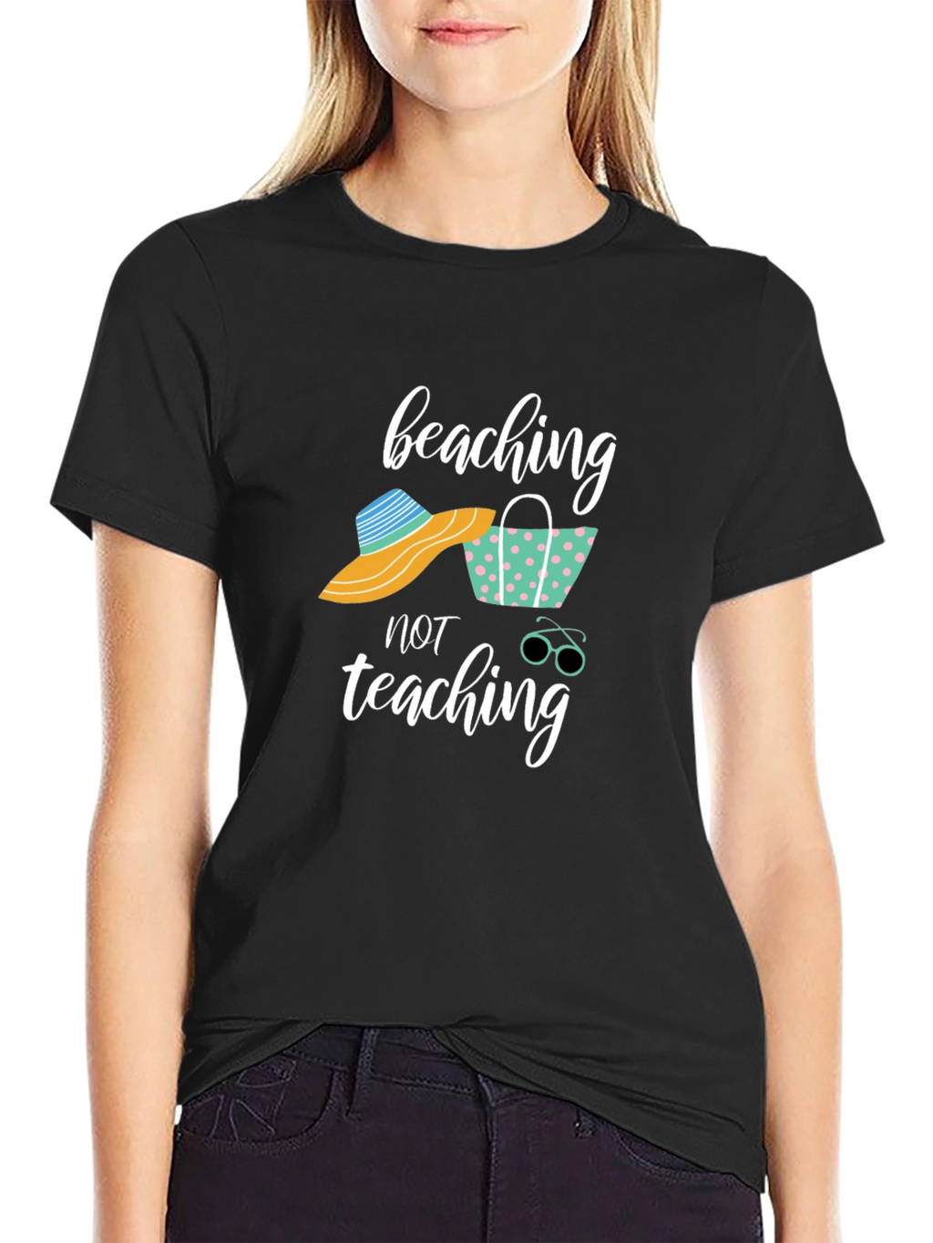 Beaching Not Teaching Graphic T-Shirt
