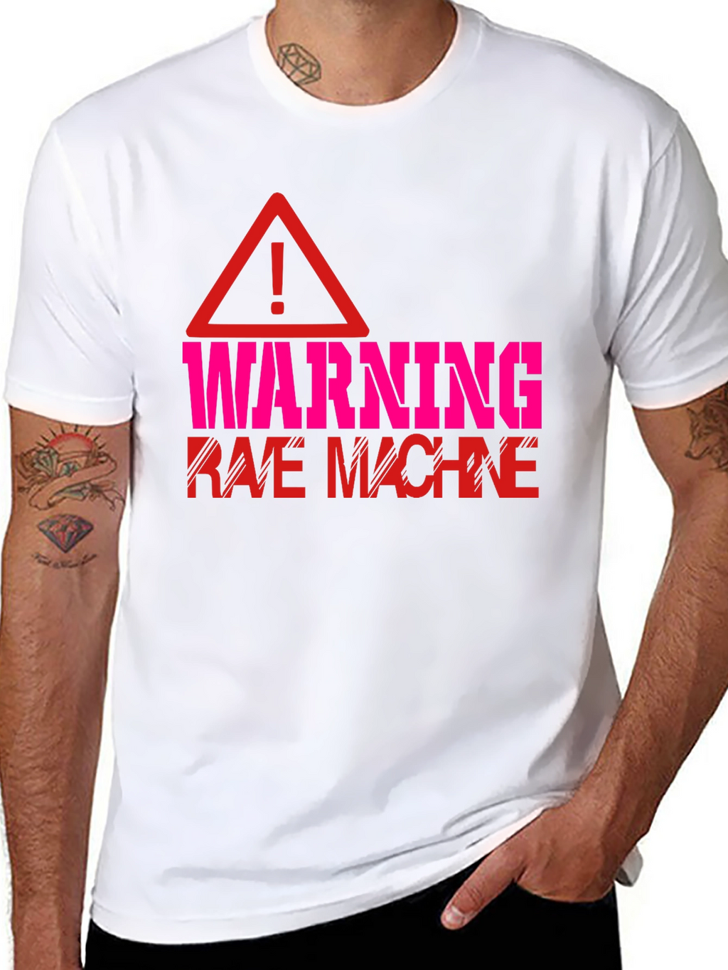 Warning Rave Machine Graphic T-Shirt