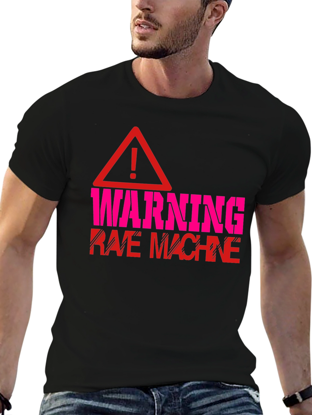 Warning Rave Machine Graphic T-Shirt