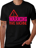 Warning Rave Machine Graphic T-Shirt