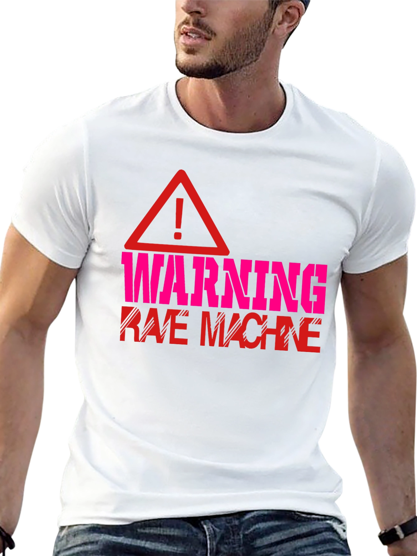 Warning Rave Machine Graphic T-Shirt