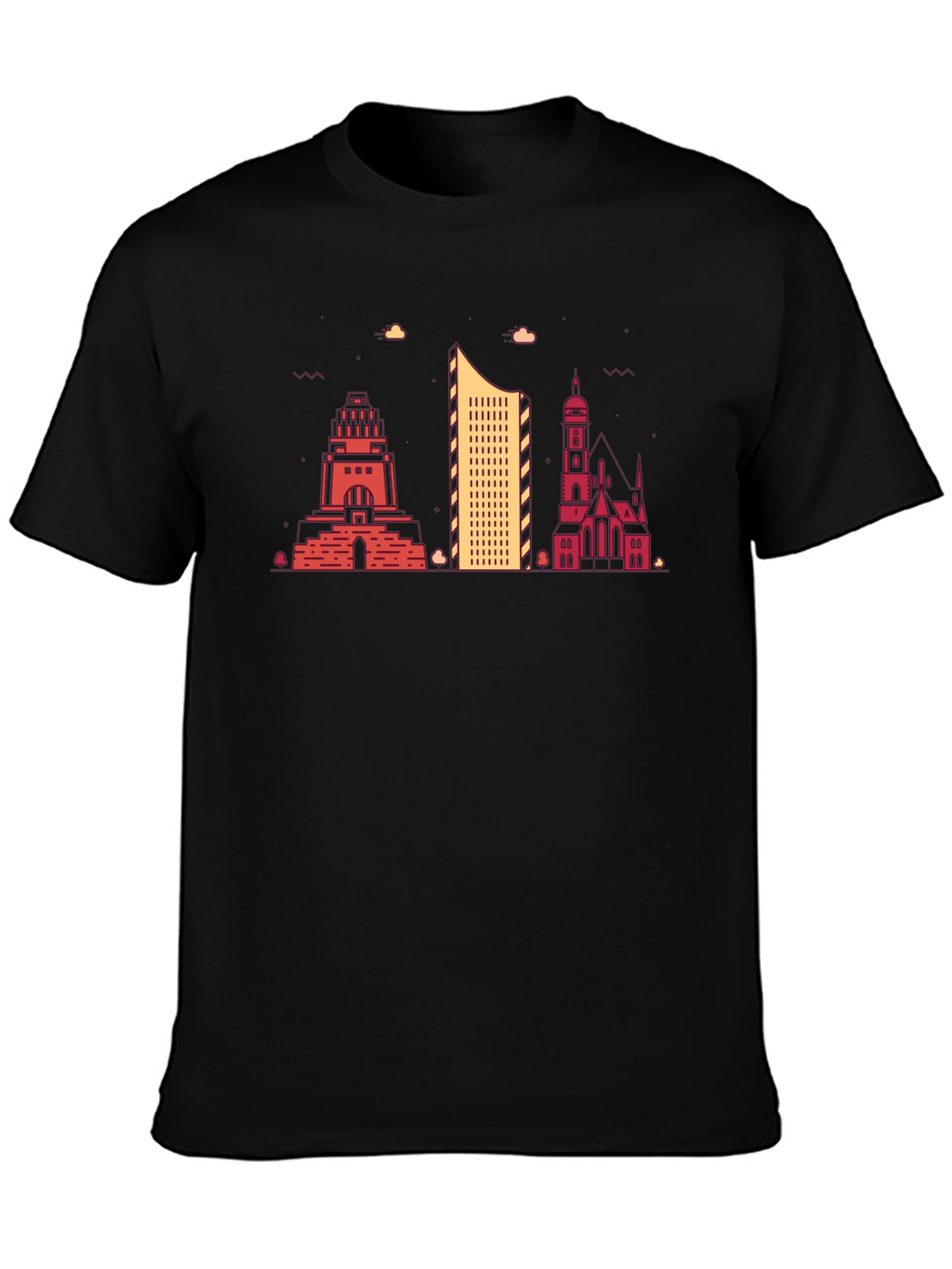 Leipzig Skyline Black T-Shirt