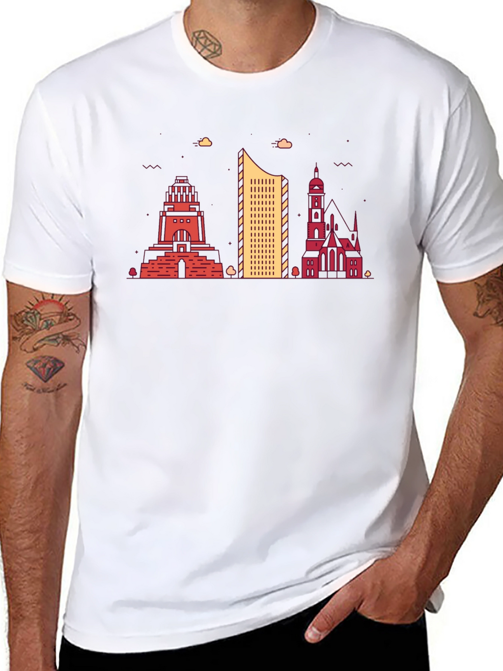 Leipzig Skyline Black T-Shirt