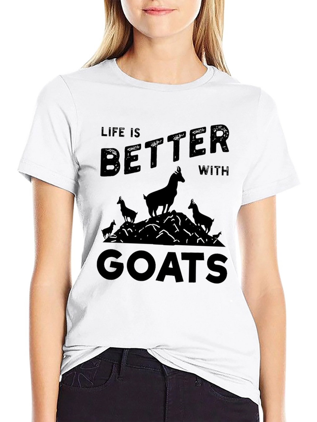 Life is Better with Goats Black T-Shirt