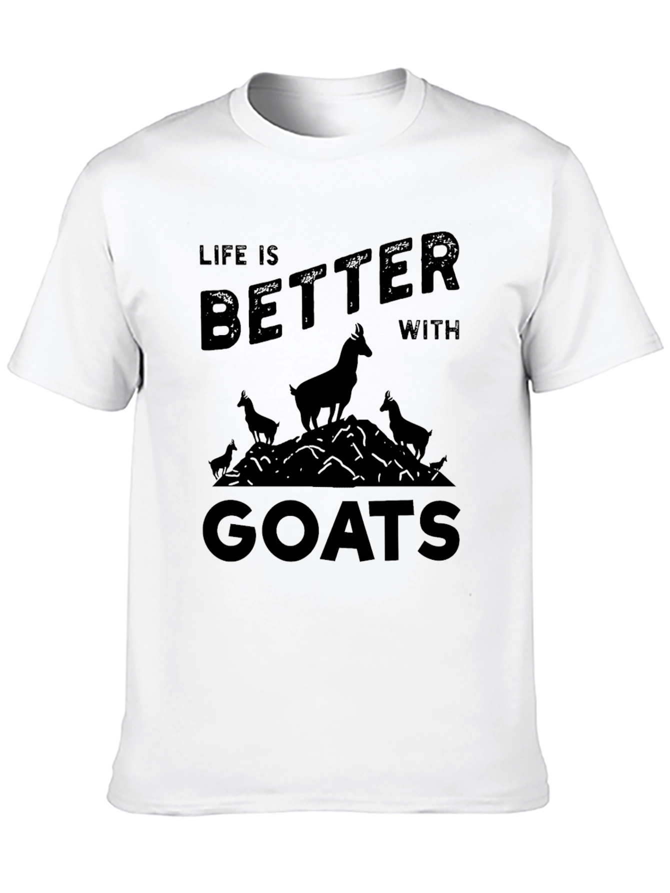 Life is Better with Goats Black T-Shirt