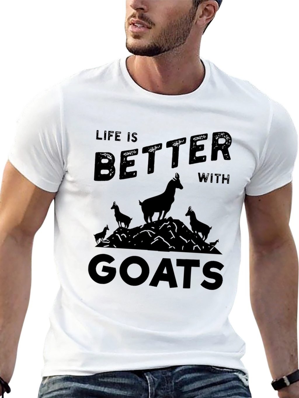 Life is Better with Goats Black T-Shirt