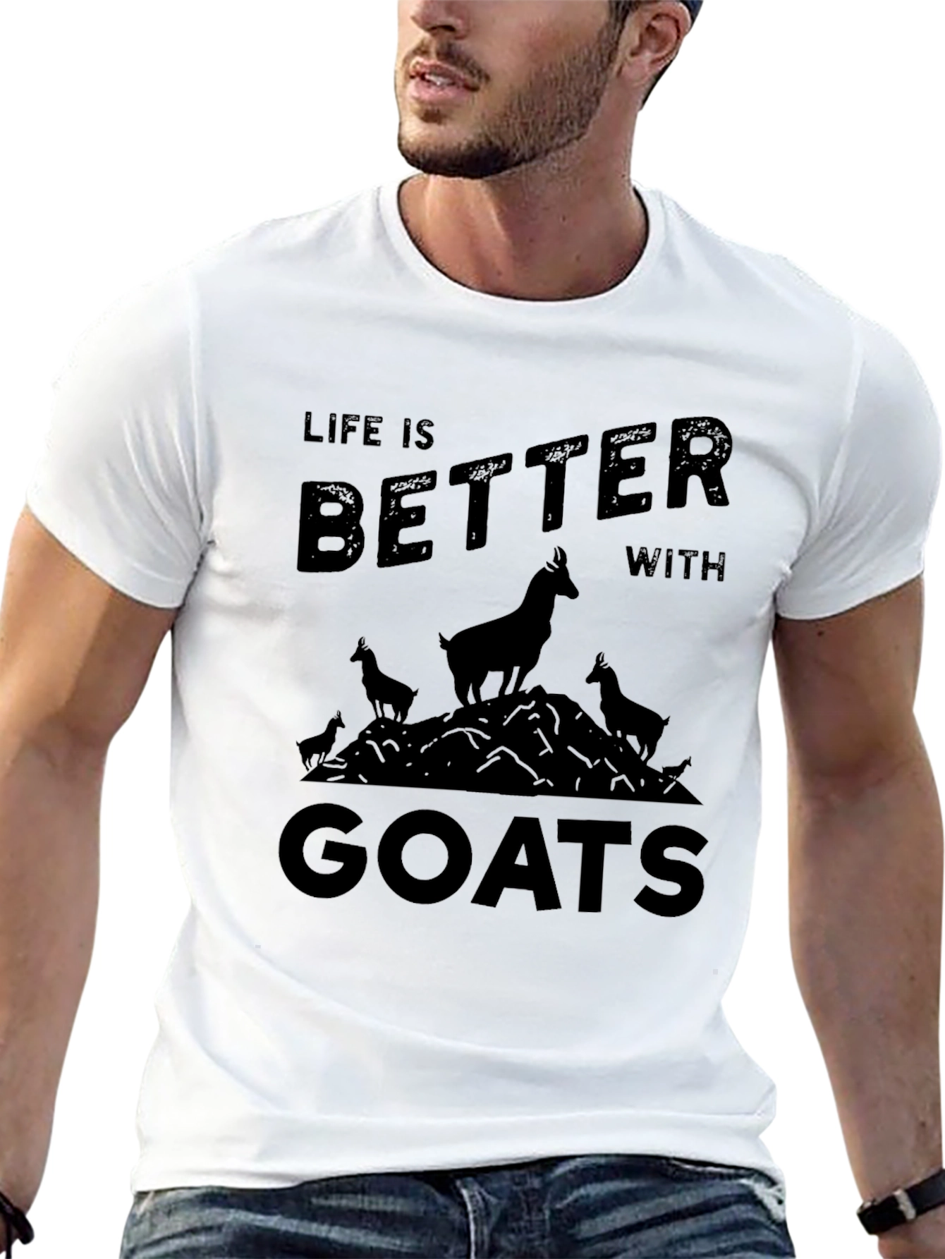 Life is Better with Goats Black T-Shirt