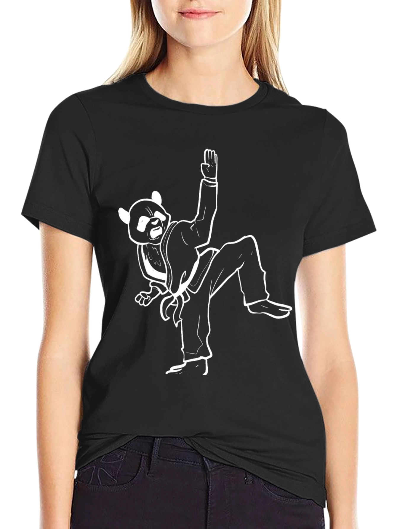 Panda Jiu Jitsu Black T-Shirt - Martial Arts Panda Tee
