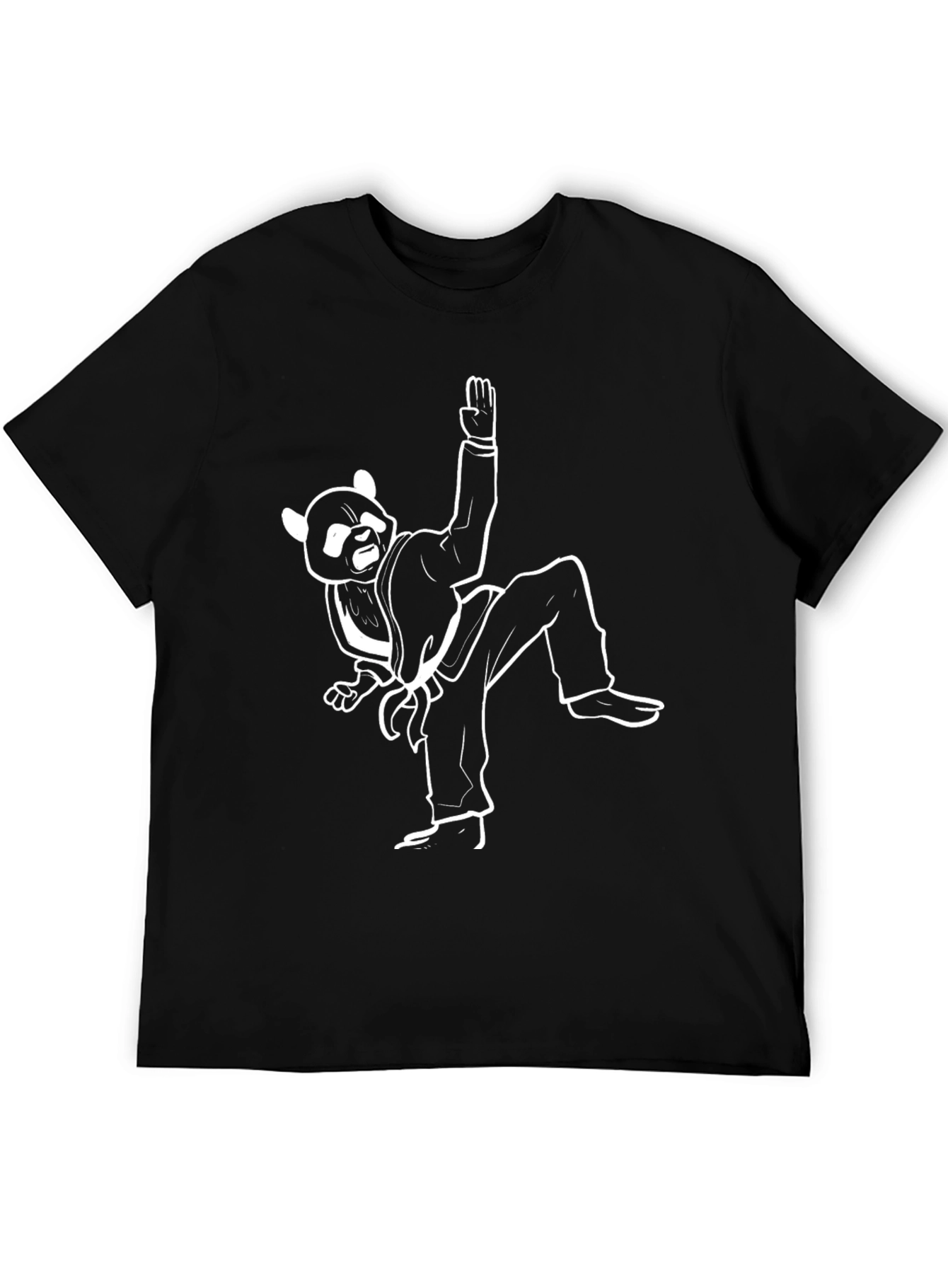 Panda Jiu Jitsu Black T-Shirt - Martial Arts Panda Tee