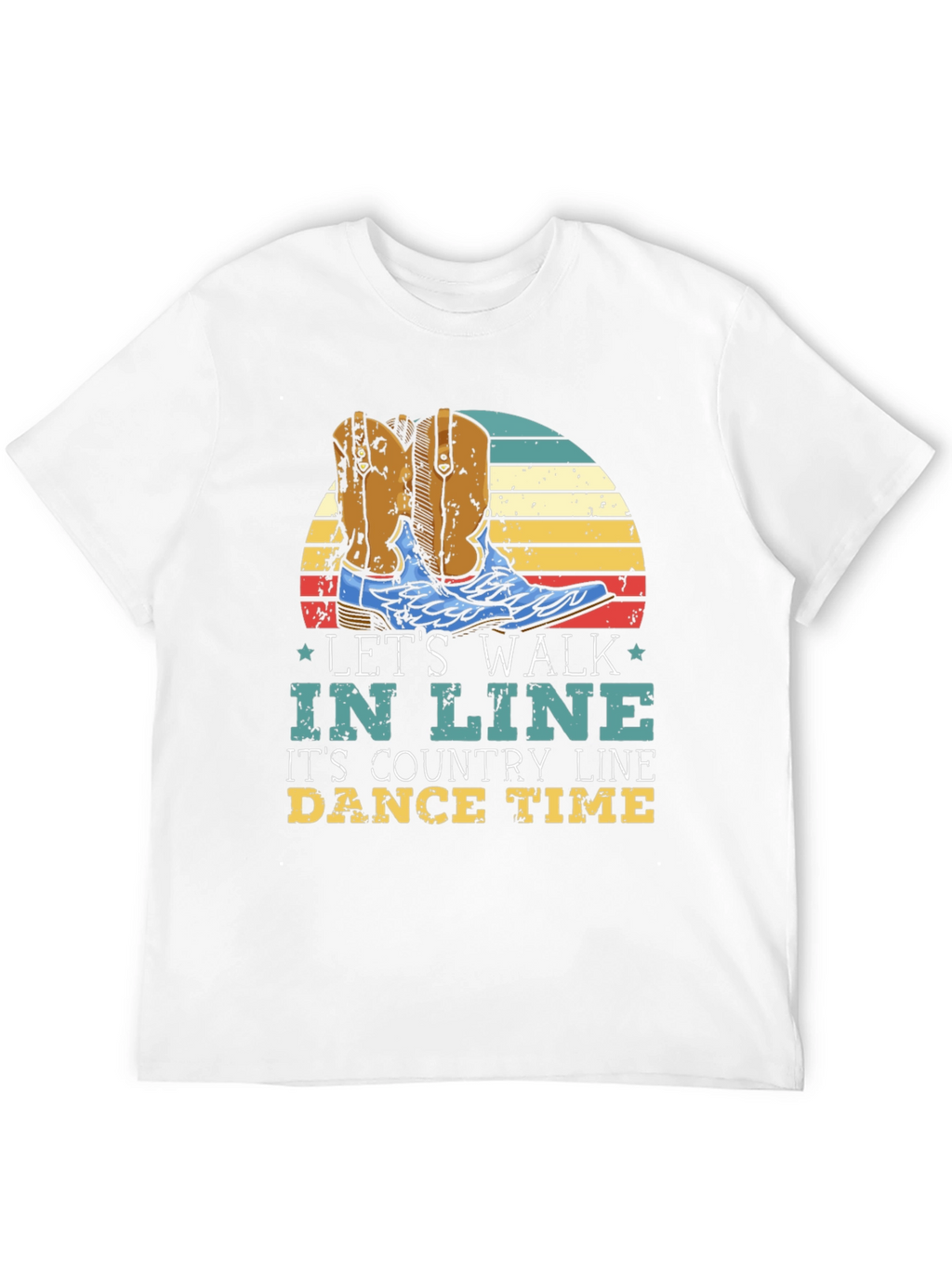 Country Line Dance T-Shirt: Lets Walk In Line