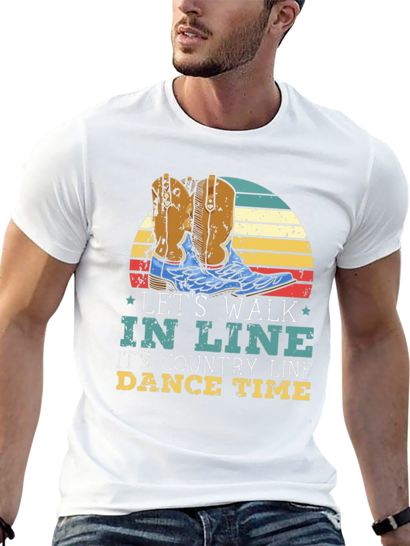 Country Line Dance T-Shirt: Lets Walk In Line