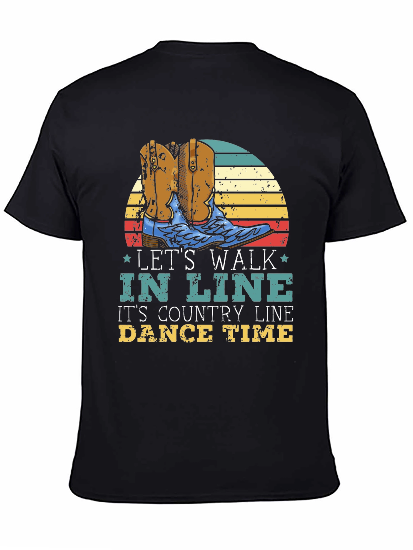 Country Line Dance T-Shirt: Lets Walk In Line