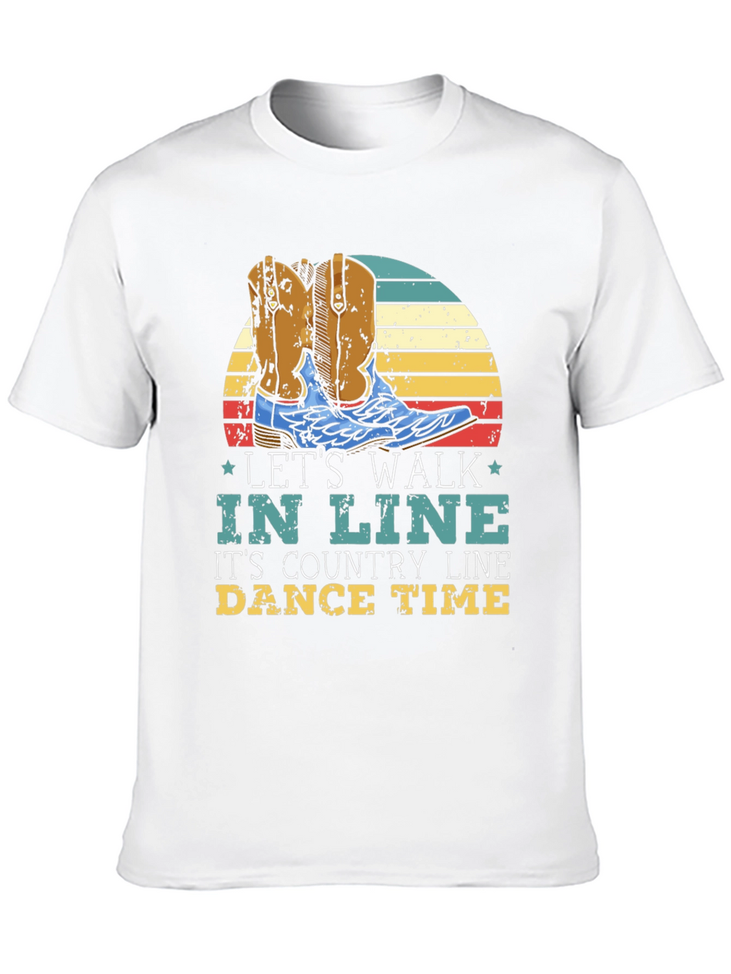 Country Line Dance T-Shirt: Lets Walk In Line