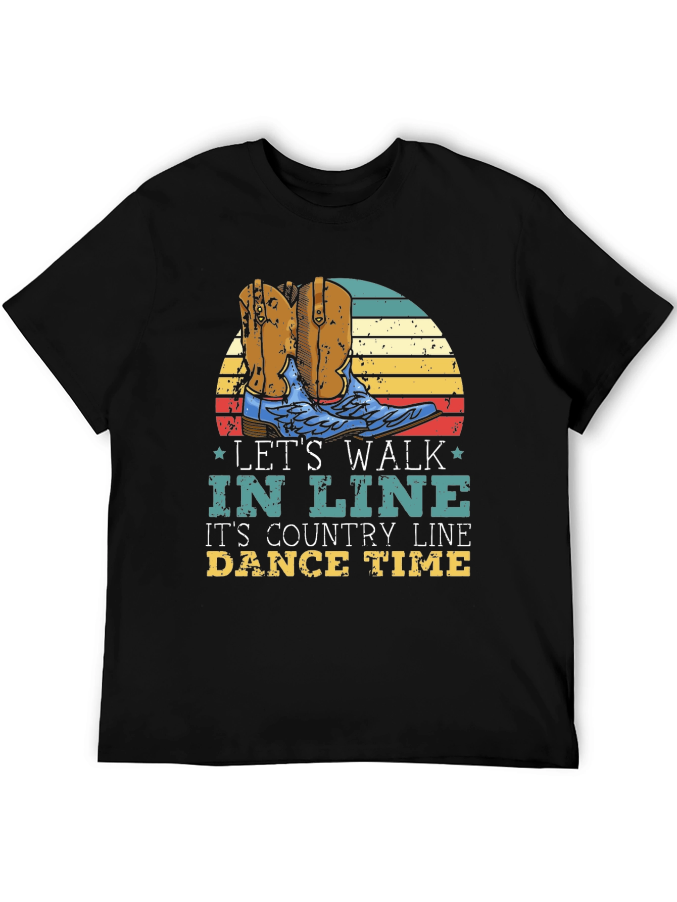 Country Line Dance T-Shirt: Lets Walk In Line